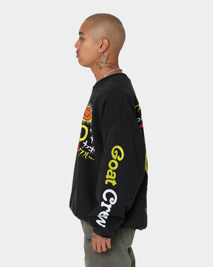 Goat Crew Life Is Good Vintage Crewneck Black