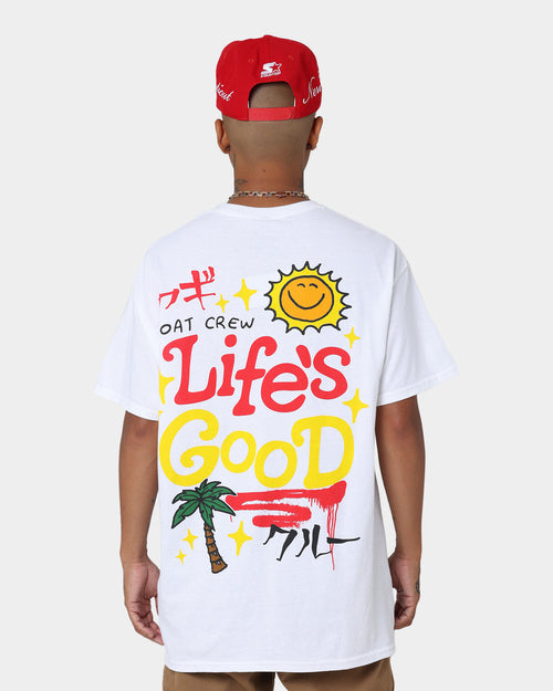 Goat Crew Life Is Good T-Shirt White
