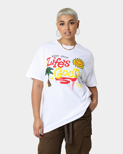 Goat Crew Life Is Good T-Shirt White
