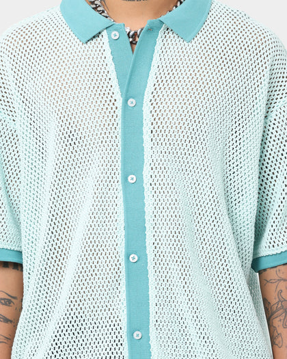 OBEY Grove Button-Up Polo Shirt Pure Water