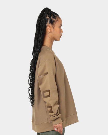 Champion Women's Reverse Weave Large Arch Crewneck Midway Brown