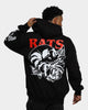 Rats Get Fat Skull Rose Hoodie Black