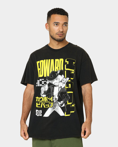 Goat Crew X Cowboy Bebop Edward Vintage T-Shirt Washed Black