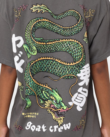 Goat Crew Sleeping Dragons T-Shirt Charcoal