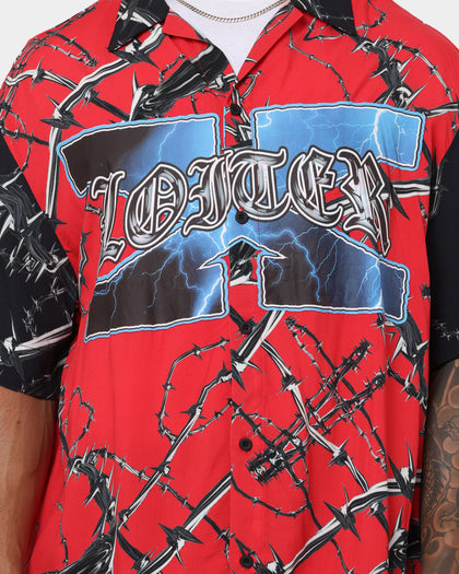 Loiter Frontline Button Up Shirt Red