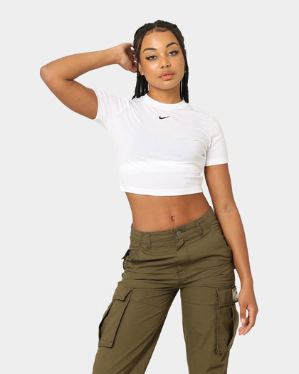 Nike Women's Sportswear Essential Crop T-Shirt White/Black