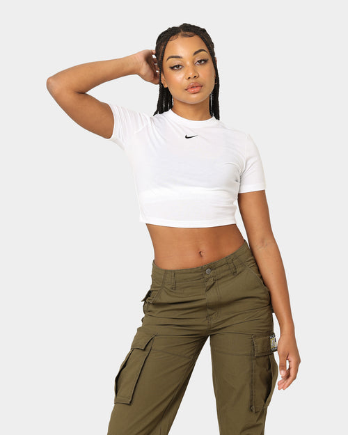 Nike Women's Sportswear Essential Crop T-Shirt White/Black