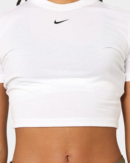 Nike Women's Sportswear Essential Crop T-Shirt White/Black