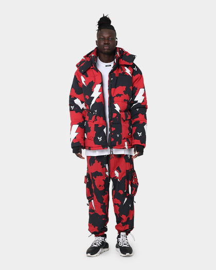 The Anti Order Storm Camo Puffer Jacket Black/Red/White