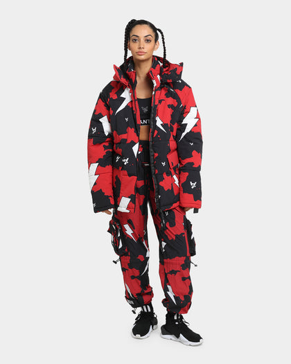 The Anti Order Storm Camo Puffer Jacket Black/Red/White