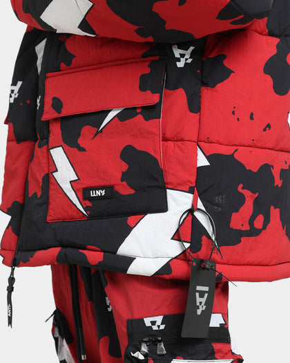 The Anti Order Storm Camo Puffer Jacket Black/Red/White