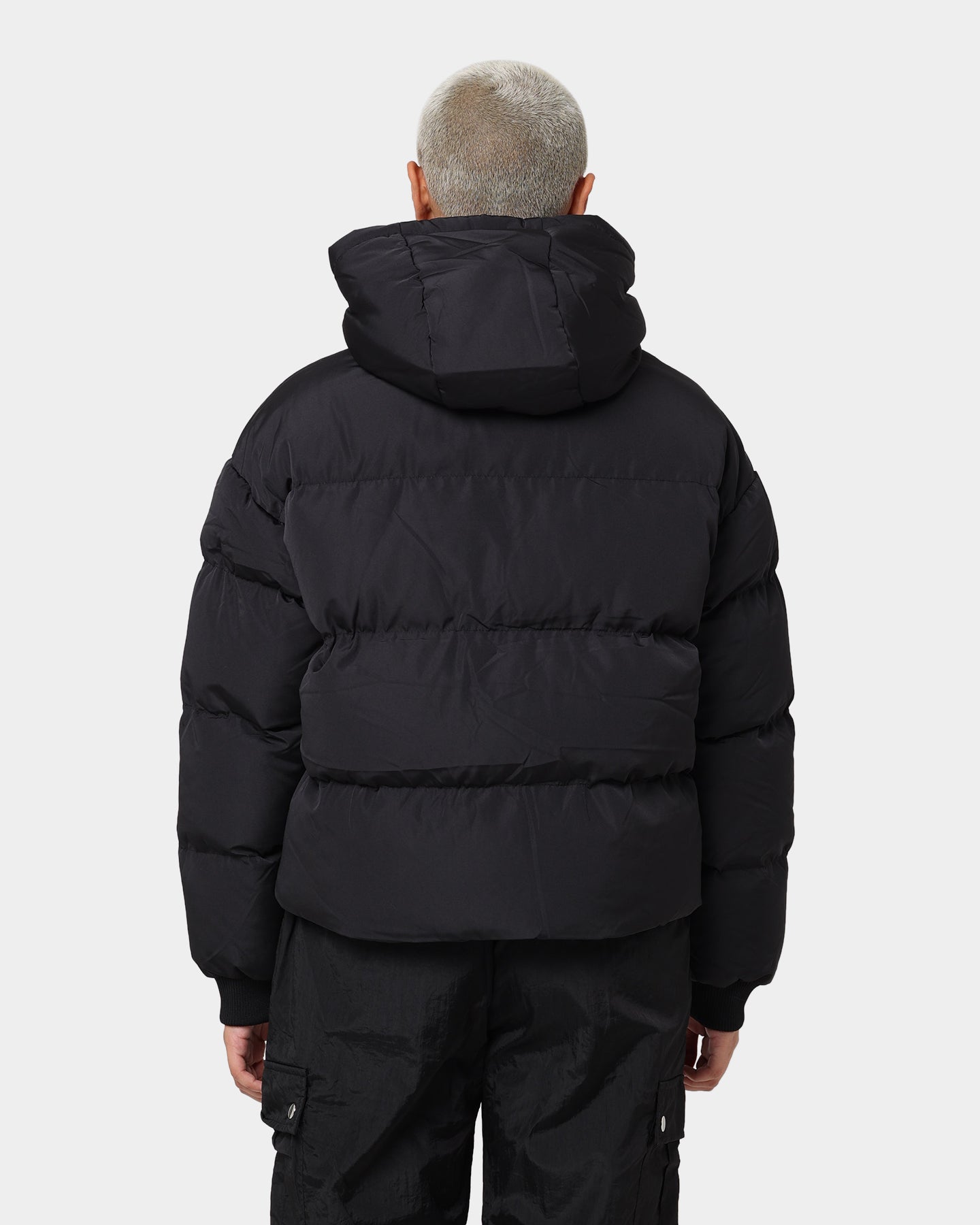 Graffiti PU Puffer Jacket ブラック Alexander Mcqueen Graffiti logo puffer jacket | 659318QSR561000