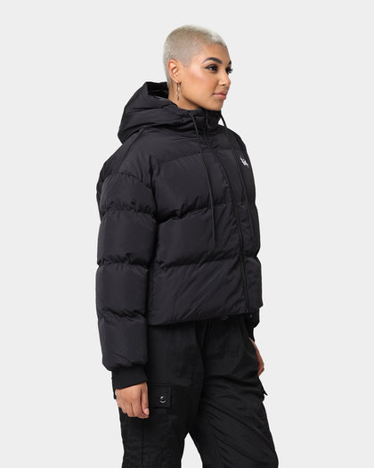 Stussy Women's Graffiti Hood Puffer Jacket Black Culture Kings