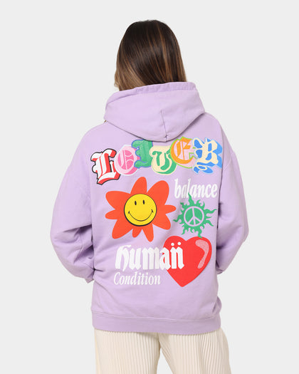 Loiter X Smiley Logo Puff Print Hoodie Lilac