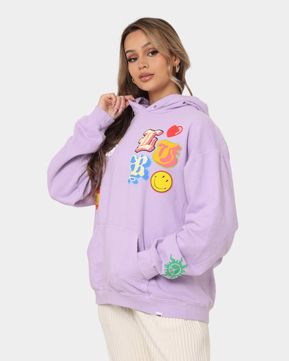 Loiter X Smiley Logo Puff Print Hoodie Lilac
