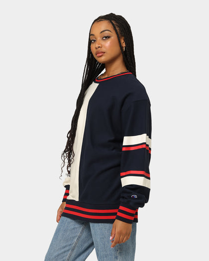 Champion Collegiate Heritage Split Crewneck Navy