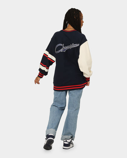 Champion Collegiate Heritage Split Crewneck Navy
