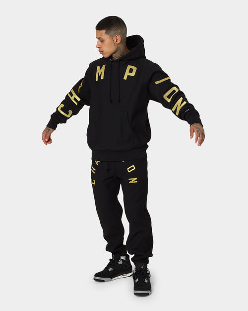 Champion Reverse Weave Large Arch Hoodie Black/Gold