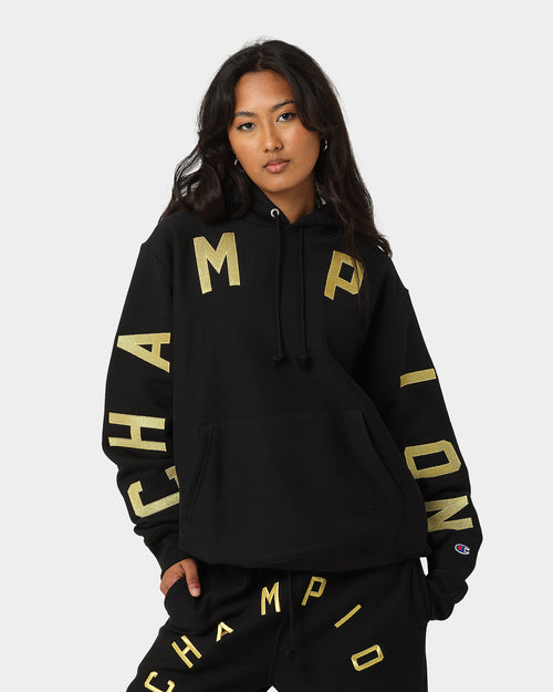 Champion Reverse Weave Large Arch Hoodie Black/Gold