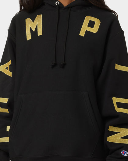 Champion Reverse Weave Large Arch Hoodie Black/Gold