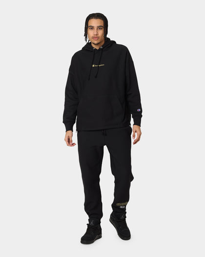Champion Reverse Weave Relaxed Hem Zip Hoodie Black/Gold