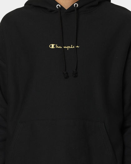 Champion Reverse Weave Relaxed Hem Zip Hoodie Black/Gold