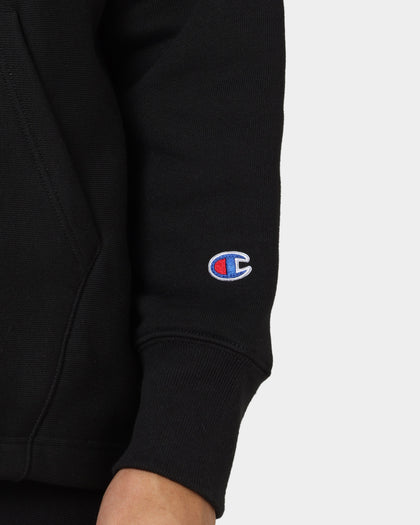 Champion Reverse Weave Relaxed Hem Zip Hoodie Black/Gold