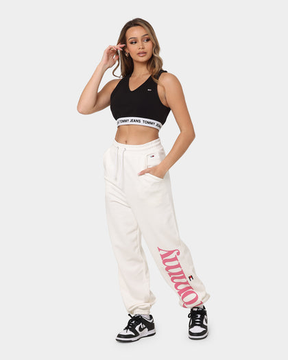 Tommy Jeans Women's Super Crop V Logo Waistband Top Black