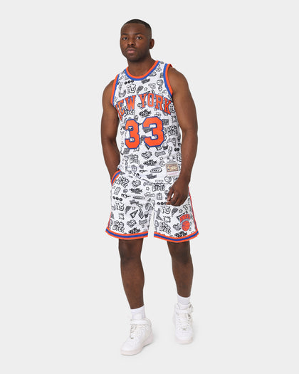 Mitchell & Ness 1991 New York Knicks Patrick Ewing #33 Doodle Swingman Jersey Black/White