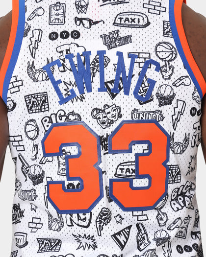 Mitchell & Ness 1991 New York Knicks Patrick Ewing #33 Doodle Swingman Jersey Black/White