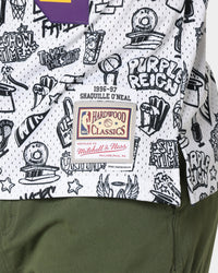 Mitchell & Ness 1996 Los Angeles Lakers Shaquille O'Neal #34 Doodle Swingman Jersey White