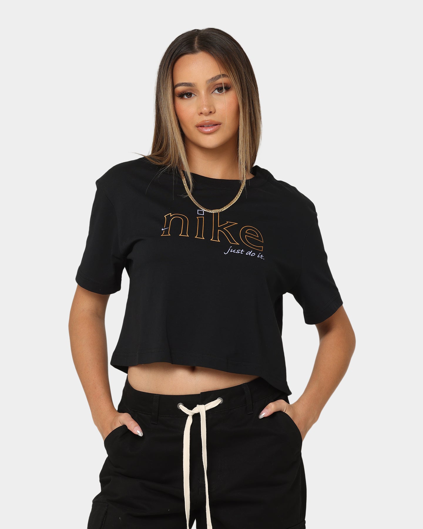 nike just do it cropped t shirt