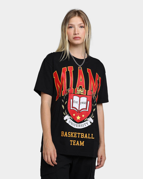 Goat Crew University Of Miami Basketball T-Shirt Black