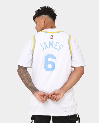 Nike LeBron James Los Angeles Lakers #6 Dri-FIT NBA Swingman Jersey White