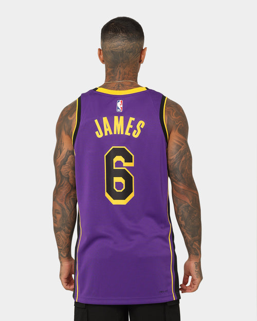 Jordan LeBron James Los Angeles Lakers #6 Statement Edition Jordan Dri-FIT NBA Swingman Jersey Field Purple