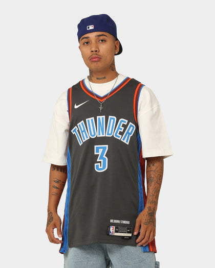 Nike Josh Giddey Oklahoma City Thunder #3 City Edition Nike Dri-FIT NBA Swingman Jersey Anthracite/Giddey Blue