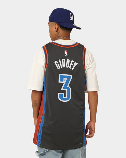 Nike Josh Giddey Oklahoma City Thunder #3 City Edition Nike Dri-FIT NBA Swingman Jersey Anthracite/Giddey Blue