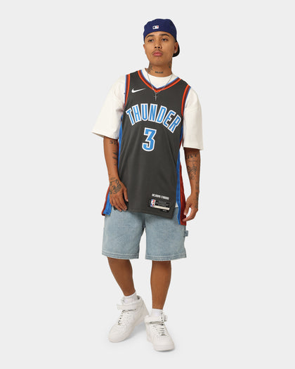 Nike Josh Giddey Oklahoma City Thunder #3 City Edition Nike Dri-FIT NBA Swingman Jersey Anthracite/Giddey Blue