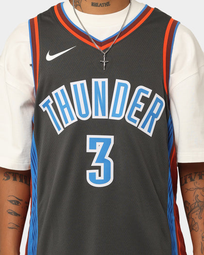 Nike Josh Giddey Oklahoma City Thunder #3 City Edition Nike Dri-FIT NBA Swingman Jersey Anthracite/Giddey Blue