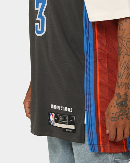 Nike Josh Giddey Oklahoma City Thunder #3 City Edition Nike Dri-FIT NBA Swingman Jersey Anthracite/Giddey Blue