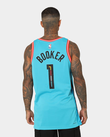 Nike Devin Booker Phoenix Suns #1 City Edition Nike Dri-FIT NBA Swingman Jersey Dark Turquoise