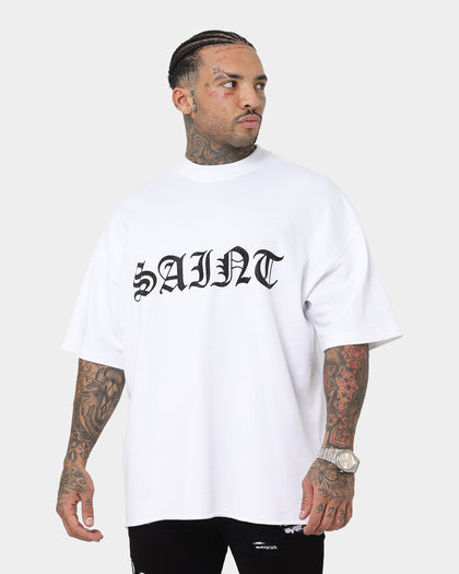 Saint Morta Gothic Rhinestone Boxy T-Shirt White
