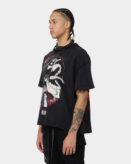 DXXMLIFE X Attack On Titan Eren DXXM Vintage T-Shirt Aged Black