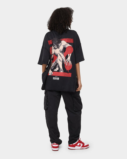 DXXMLIFE X Attack On Titan Eren DXXM Vintage T-Shirt Aged Black