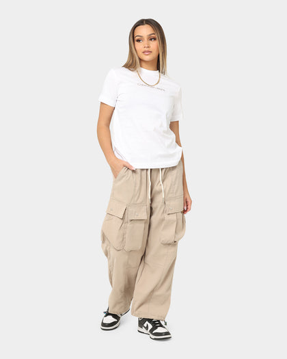 Calvin Klein Women's Shrunken Institutional T-Shirt Bright White