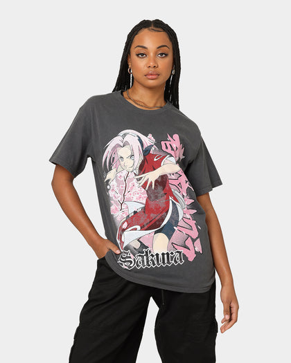 Goat Crew X Naruto Sakura CLR T-Shirt Charcoal
