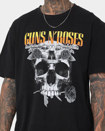 Gun N Roses Skull Split Vintage T-Shirt Washed Black