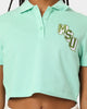 National Collegiate Athletic Association Michigan State University Spartans Women's W Letter Patch Crop Polo Lichen