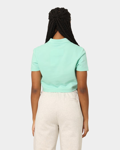 National Collegiate Athletic Association Michigan State University Spartans Women's W Letter Patch Crop Polo Lichen