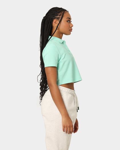 National Collegiate Athletic Association Michigan State University Spartans Women's W Letter Patch Crop Polo Lichen